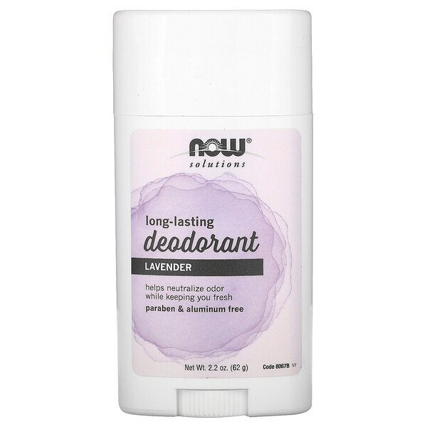 Now Foods, Solutions, Bastão Desodorante de Longa Duração, Lavanda Refrescante, 62 g (2,2 oz)