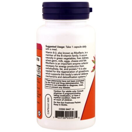 Now Foods, B-2, 100 mg, 100 Cápsulas - Image 3