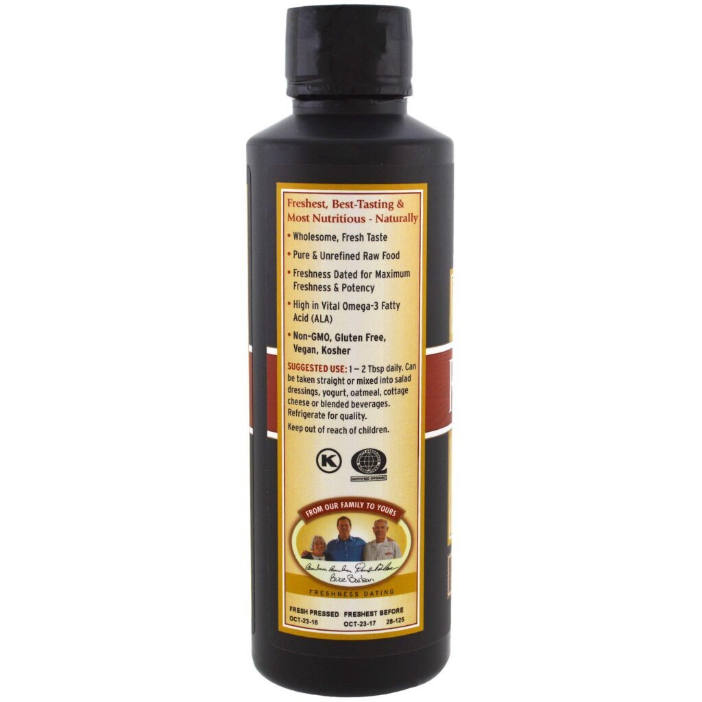 Barlean's, Organic Fresh, Flax Oil, 12 fl oz (355 ml) - Imagem 3