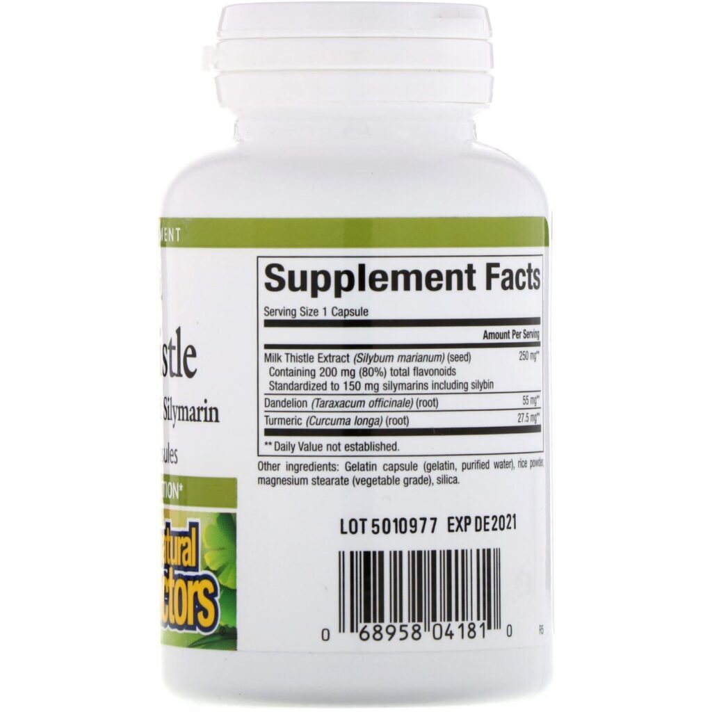 Natural Factors, Cardo de Leite, 250 mg, 90 Cápsulas - Imagem 2