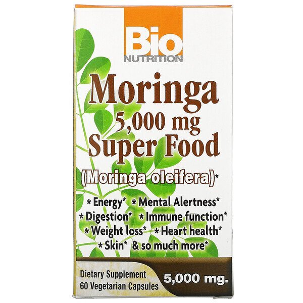Bio Nutrition, Moringa Super Food, 5,000 mg, 60 Vegetable Capsules