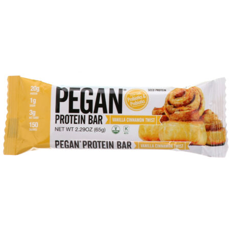 Julian Bakery, PEGAN Protein Bar, Vanilla Cinnamon Twist, 12 Bars, 2.29 oz (65 g) Each - Image 4