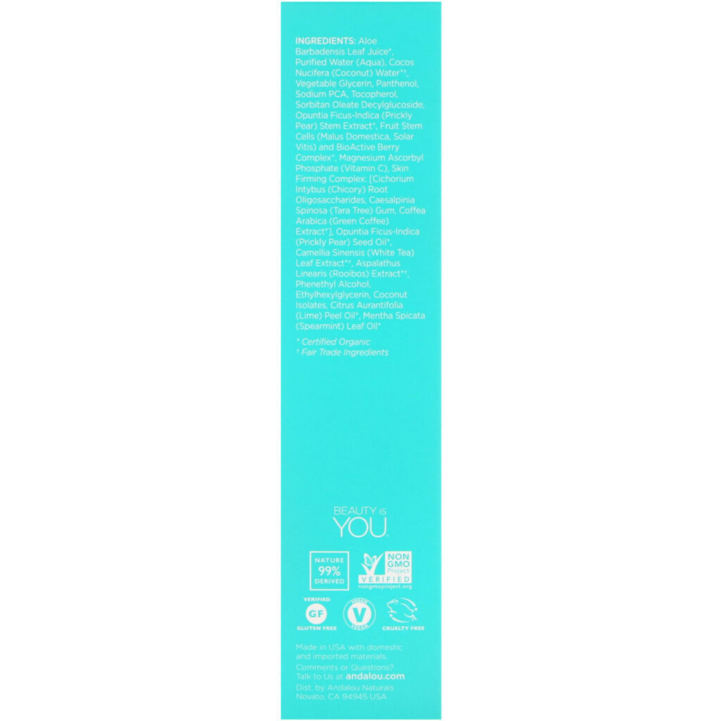 Andalou Naturals, Firming Toner, Coconut Water, Quenching, 6 fl oz (178 ml) - Imagem 3