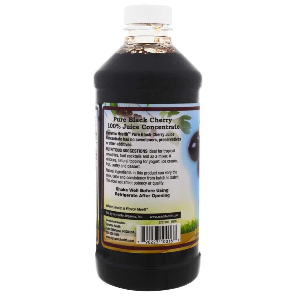Dynamic Health Laboratories, Cereja Preta Pura, 100% de Suco Concentrado, Não Adoçado, 473 ml (16 fl. oz) - Imagem 3