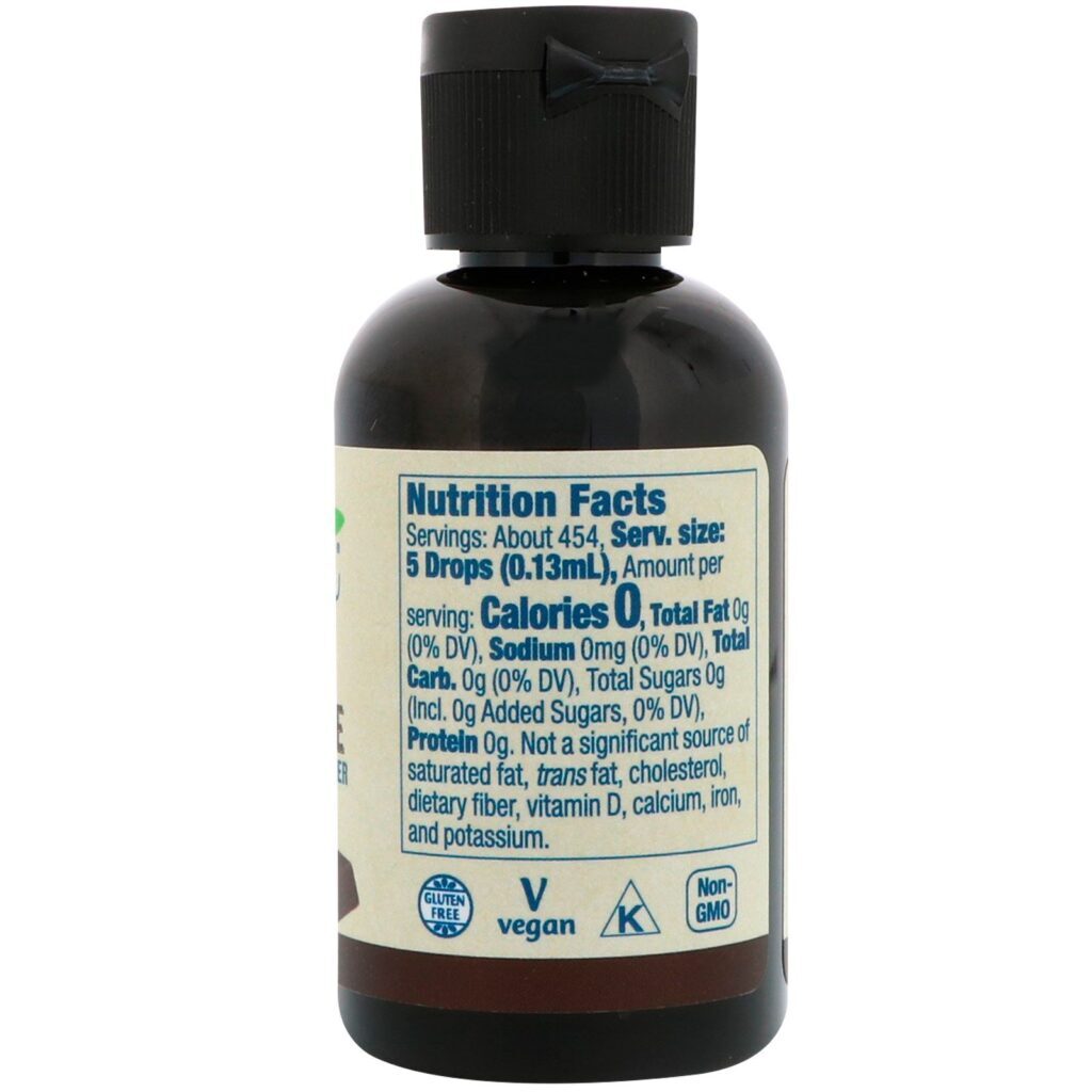 Now Foods, BetterStevia Liquido, adoçante líquido de zero calorias, chocolate amargo, 2 fl oz (59 ml) - Imagem 2