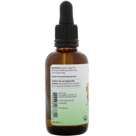 Now Foods, Óleo de Argan orgânico, 59 ml (2 fl oz) - Imagem 3