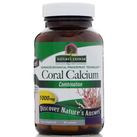 Nature's Answer, Cálcio de Coral, Combinação, 1000 mg, 90 Cápsulas - Image 3