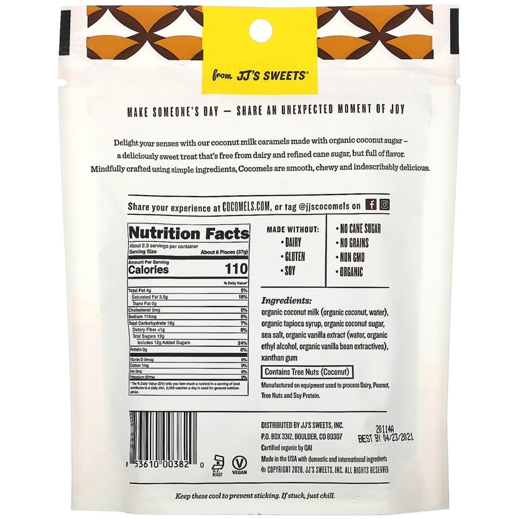 Cocomels, Organic, Coconut Milk Caramels, Coconut Sugar, 3 oz (85 g) - Imagem 2