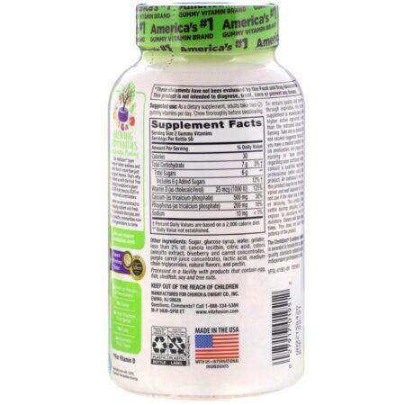 VitaFusion, Cálcio, Sabores Naturais de Frutas e Creme, 500 mg, 100 Balas de Goma - Image 2