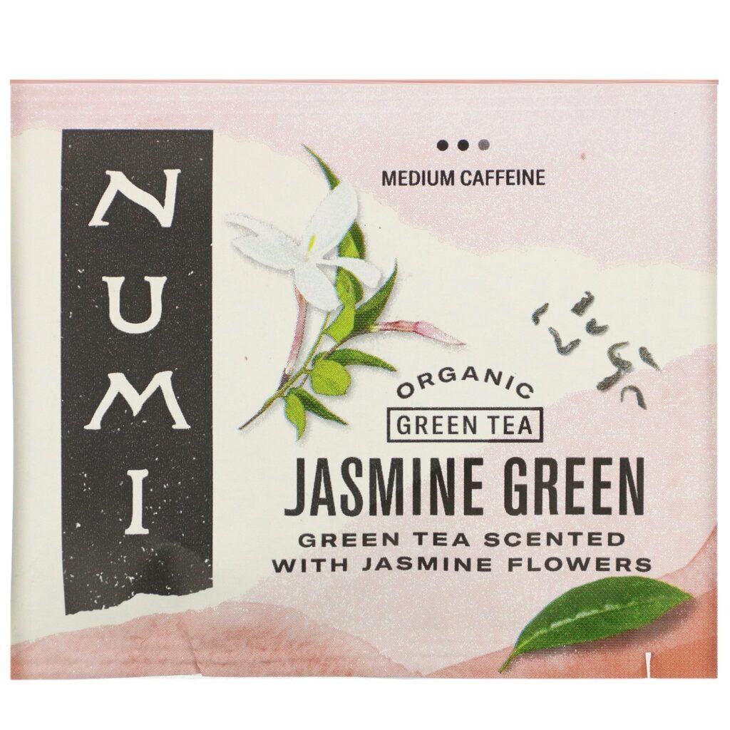 Numi Tea, Organic Green Tea, Jasmine Green, 18 Tea Bags, 1.27 oz (36 g) - Imagem 3