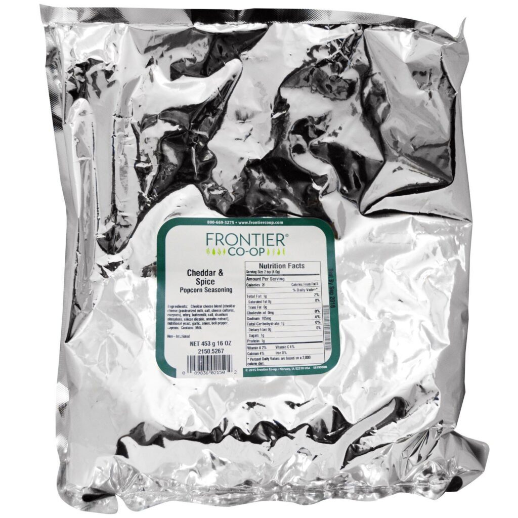 Frontier Natural Products, Tempero de Pipoca, Cheddar & Especiarias, 16 oz (453 g) - Imagem 2
