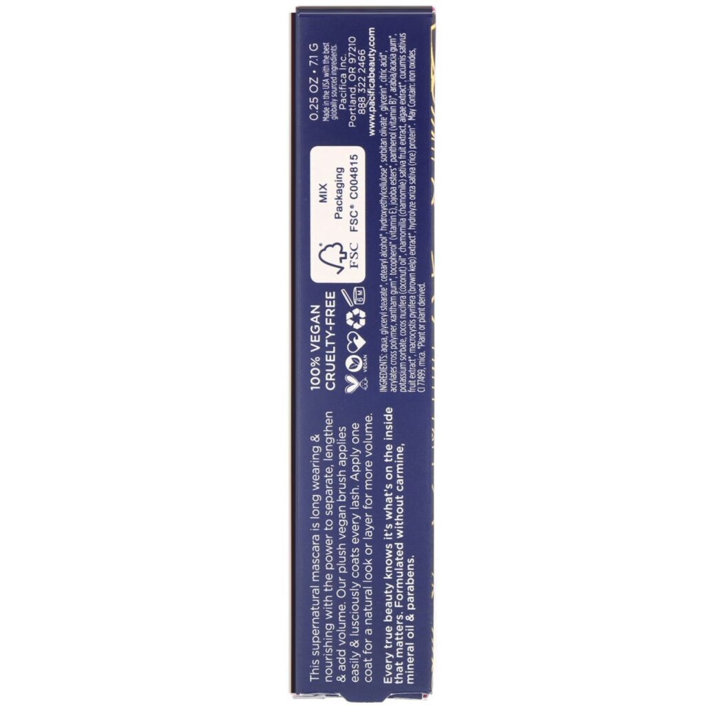 Pacifica, Stellar Gaze, Mascara Mineral com Comprimento e Força, Supernova Black, 7,1 g (0,25 oz) - Imagem 3