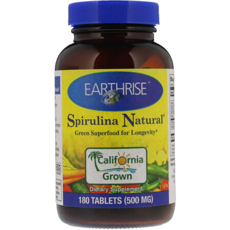 Earthrise, Spirulina Natural, 500 mg, 180 Comprimidos