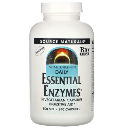 Source Naturals, Daily Essential Enzymes, 500 mg, 240 Cápsulas Vegetarianas