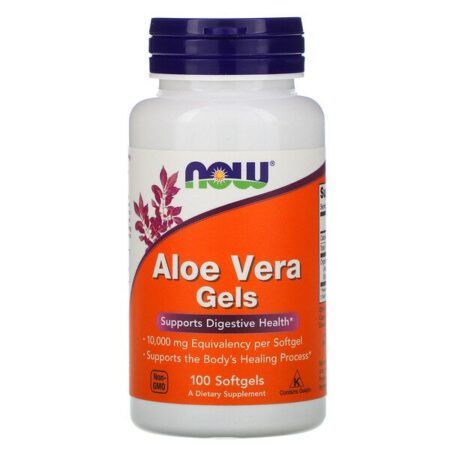 Now Foods, Aloe Vera em Gel, 100 Cápsulas Softgel