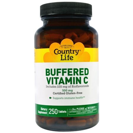 Country Life, Vitamina C Tamponada, 500 mg, 250 Comprimidos