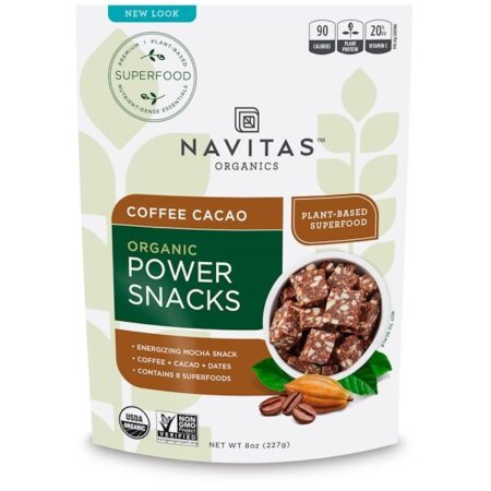 Navitas Organics, Petiscos Orgânicos Power, Cacau e Café, 227 g (8 oz)