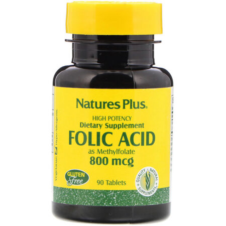 Nature's Plus, Ácido Fólico, 800 mcg, 90 Comprimidos