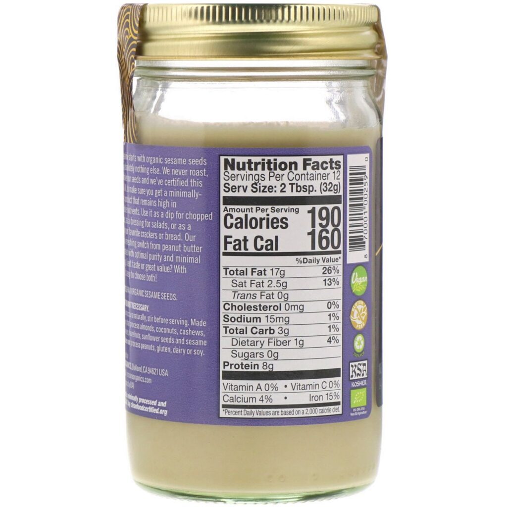 Artisana, Tahine, Manteiga de Semente de Gergelim, 14 oz (397 g) - Imagem 2
