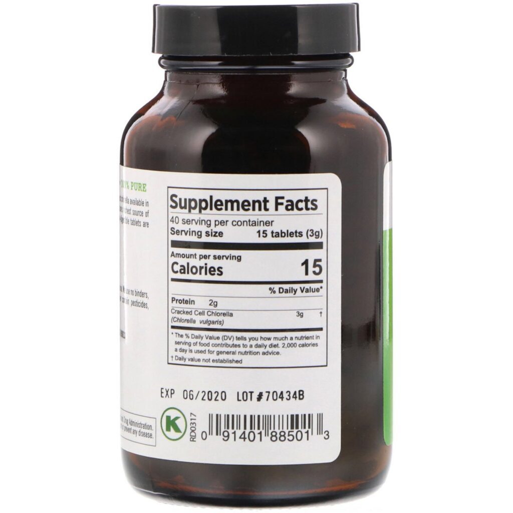 Pure Planet, Chlorella Premium de Célula Partida, 200 mg, 600 Comprimidos - Imagem 2
