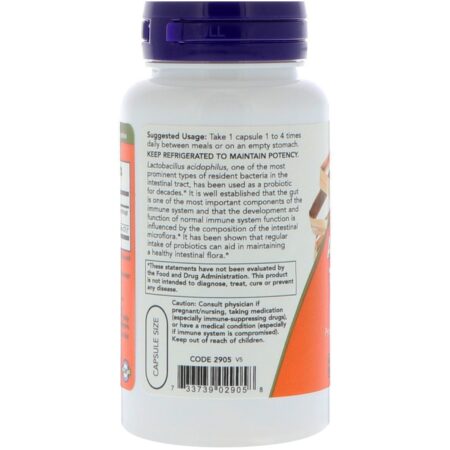 Now Foods, Acidophilus Dois Bilhões, 100 Cápsulas - Image 3