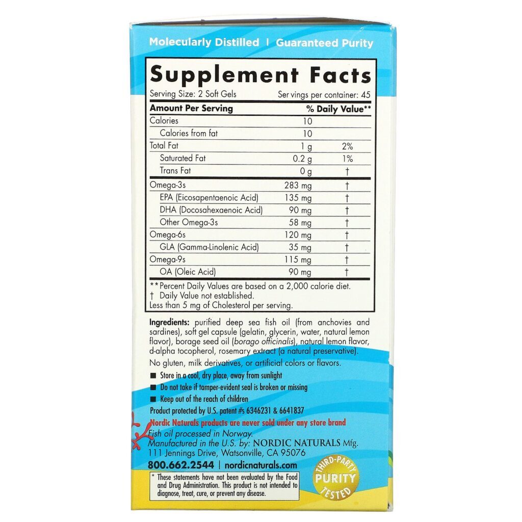Nordic Naturals, Complete Omega Junior, Ages 6-12, Lemon, 283 mg, 90 Mini Soft Gels - Imagem 2