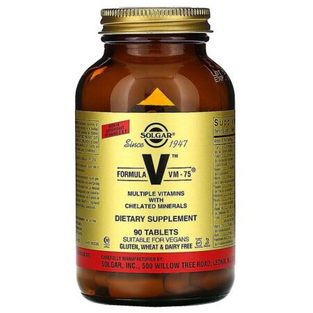 Solgar, Formula V, VM-75, Várias Vitaminas com Minerais Quelatados, 90 Comprimidos