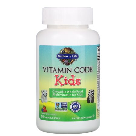 Garden of Life, Vitamin Code, Kids, Multivitamínico Mastigável de Alimentos Integrais para Crianças, Cherry Berry, 60 Ursos Mastigáveis - Image 3