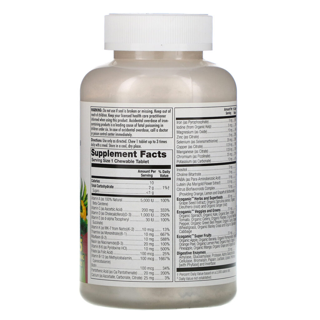 KAL, Enhanced Energy, Multivitamínico de Alimentos Integrais, Sabor de Manga e Abacaxi, 60 Comprimidos Mastigáveis - Imagem 2