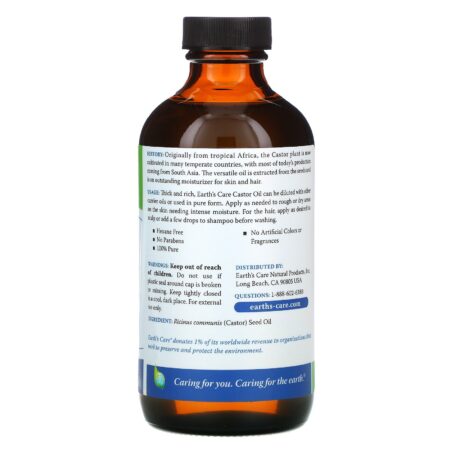 Earth's Care, Óleo de rícino, 8 fl oz (236 ml) - Image 2