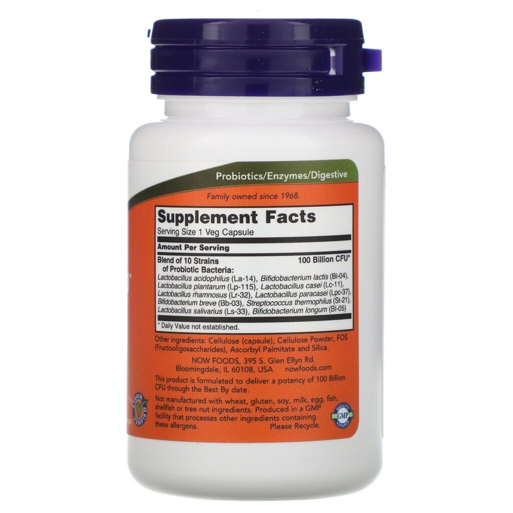 Now Foods, Probiotic-10, Restorative Care, 100 Bilhões, 30 Cápsulas Vegetais - Imagem 2