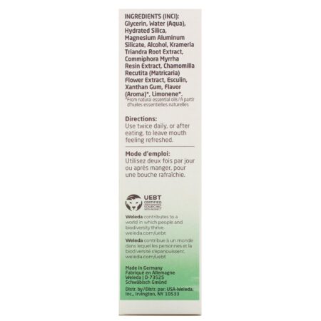 Weleda, Oral Care, Plant Gel Toothpaste, Spearmint, 2.5 fl oz (75 ml) - Image 3