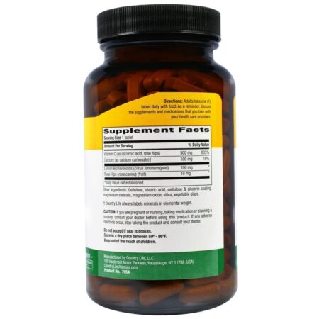 Country Life, Vitamina C Tamponada, 500 mg, 250 Comprimidos — foto 2 Country Life, Vitamina C Tamponada, 500 mg, 250 Comprimidos — foto 2