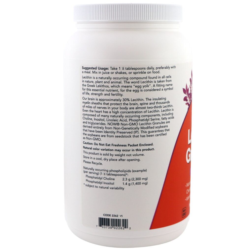 Now Foods, Grânulos de Lecitina, Sem OGM, 907 g (2 lbs) - Imagem 3