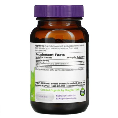 Oregon's Wild Harvest, Saw Palmetto, 90 Non-GMO Vegetarian Capsules - Imagem 2