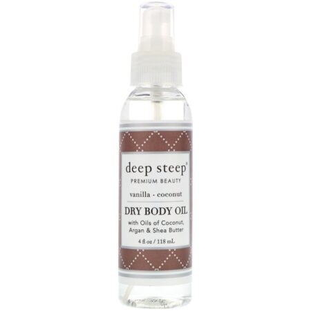 Deep Steep, Óleo para corpo seco, baunilha e coco, 4 fl oz (118 ml)