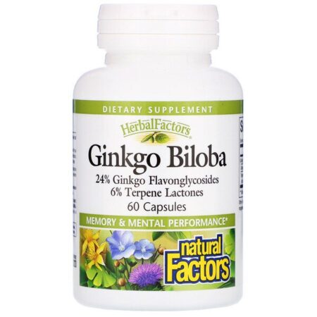 Natural Factors, Ginkgo Biloba, 60 cápsulas