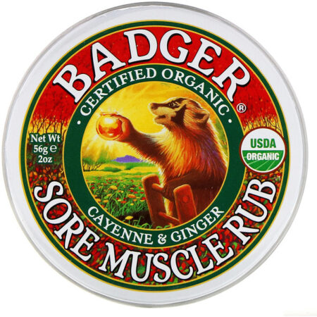 Badger Company, Pomada para Dor Muscular, Pimenta-caiena e Gengibre, 56 g (2 oz)