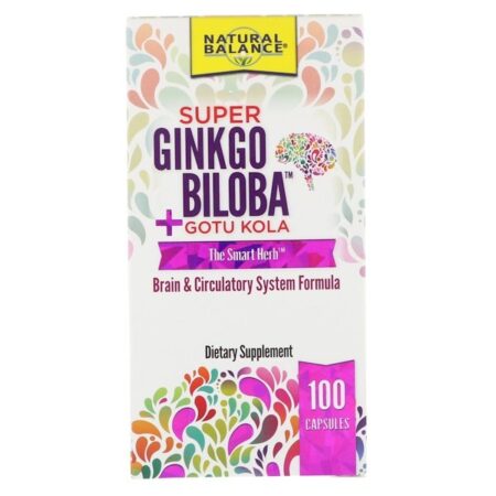 Natural Balance, Super Ginkgo Biloba + Gotu Kola, 100 Cápsulas