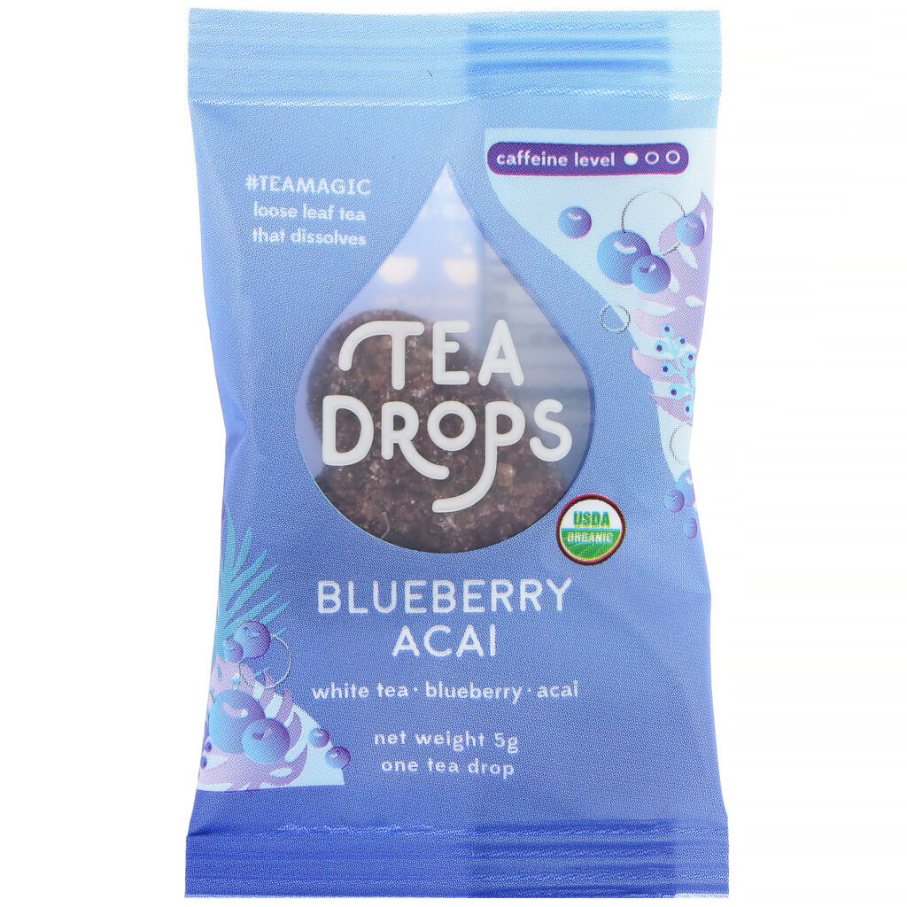 Tea Drops, Mirtilo Açaí Branco, 1,8 oz (51 g) - Imagem 3