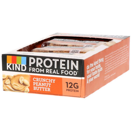 KIND Bars, Barrinhas Proteicas, Manteiga de Amendoim Crocante, 12 Barrinhas, 1,76 oz (50 g) Cada