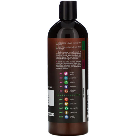 Artnaturals, Argan Oil & Aloe Shampoo, 16 fl oz (473 ml) - Imagem 3