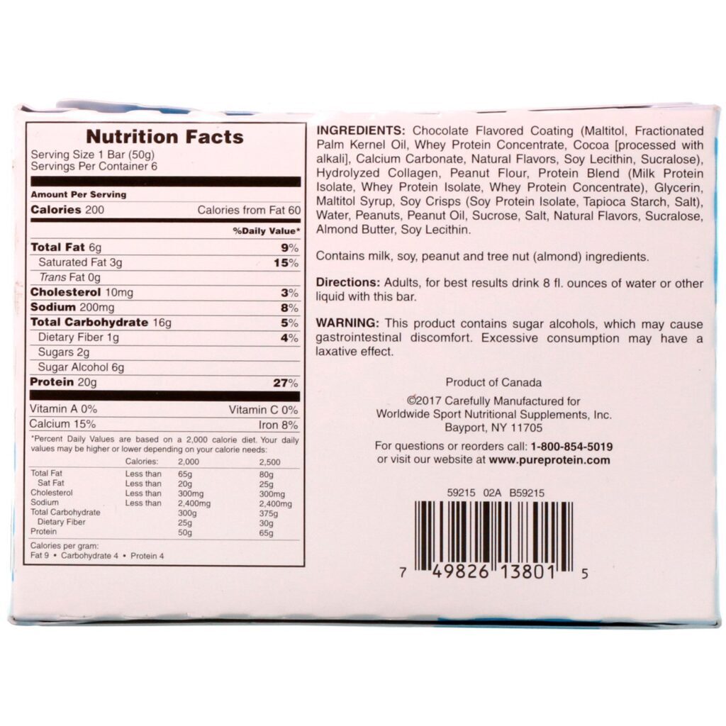 Pure Protein, Barra de Manteiga de Amendoim e Chocolate, 6 Barrinhas, 50 g (1,76 oz) Cada - Imagem 3