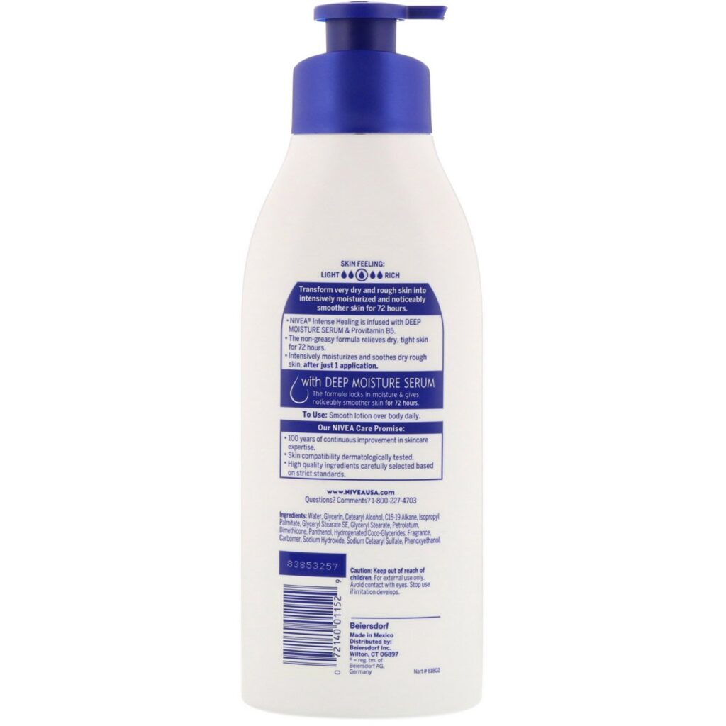 Nivea, Hidratação prolongada, loção corporal, pele seca e muito seca, 16,9 fl. oz. (500 mL) - Imagem 2