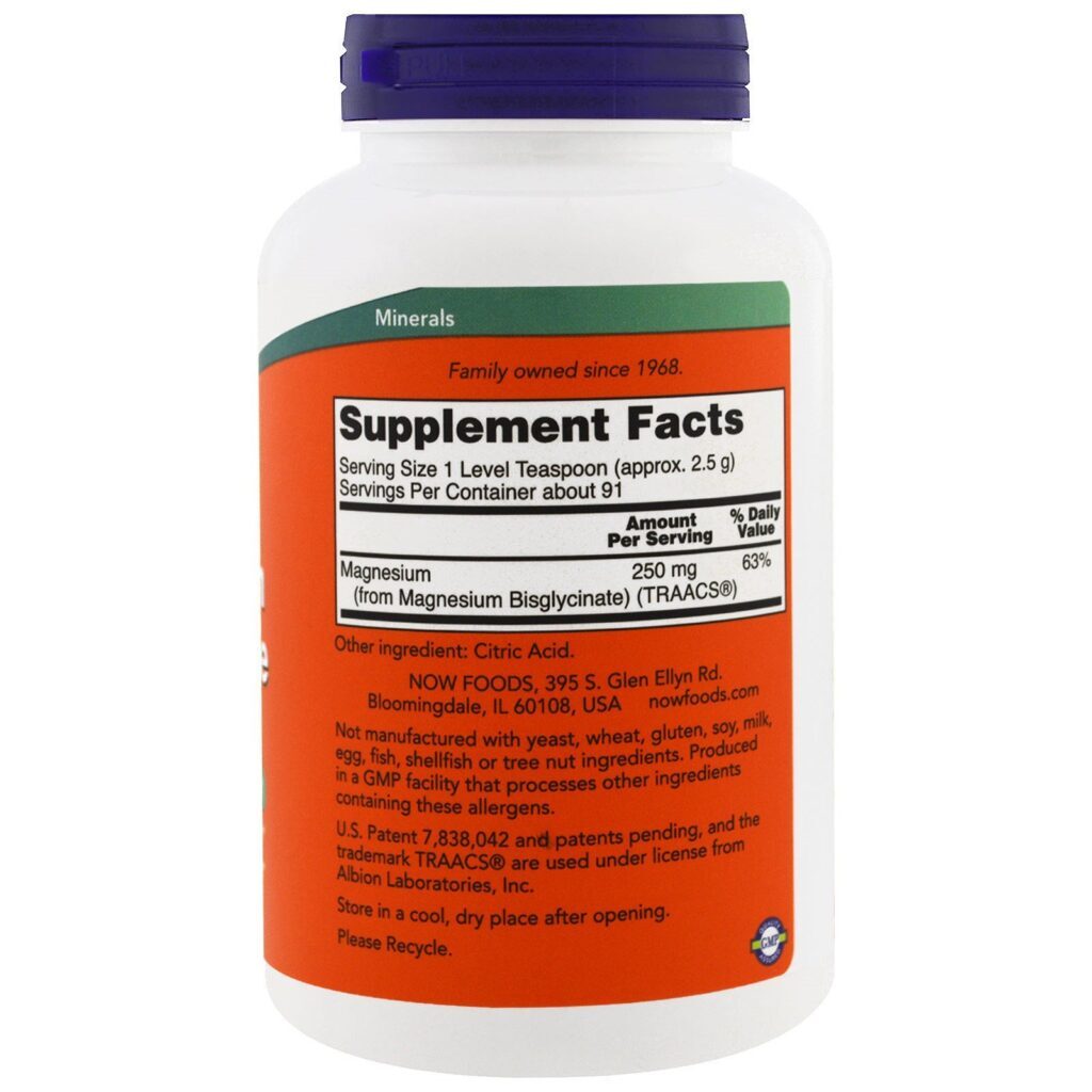 Now Foods, Bisglicinato de Magnésio em Pó, 227 g (8 oz) - Imagem 2