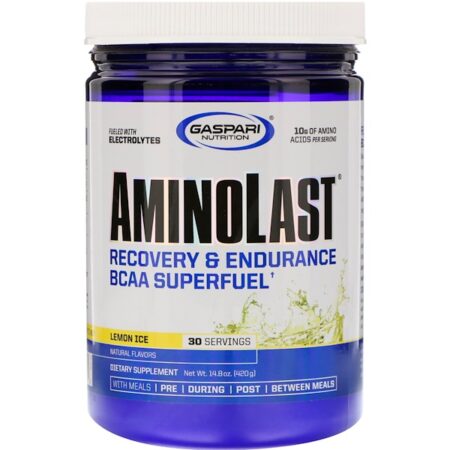 Gaspari Nutrition, Aminolast, Supercombustível de BCAA para Recuperação e Resistência, Limonada, 14,8 oz (420 g)