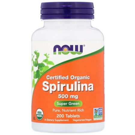 Now Foods, Spirulina com Certificação Orgânica, 500 mg, 200 Comprimidos