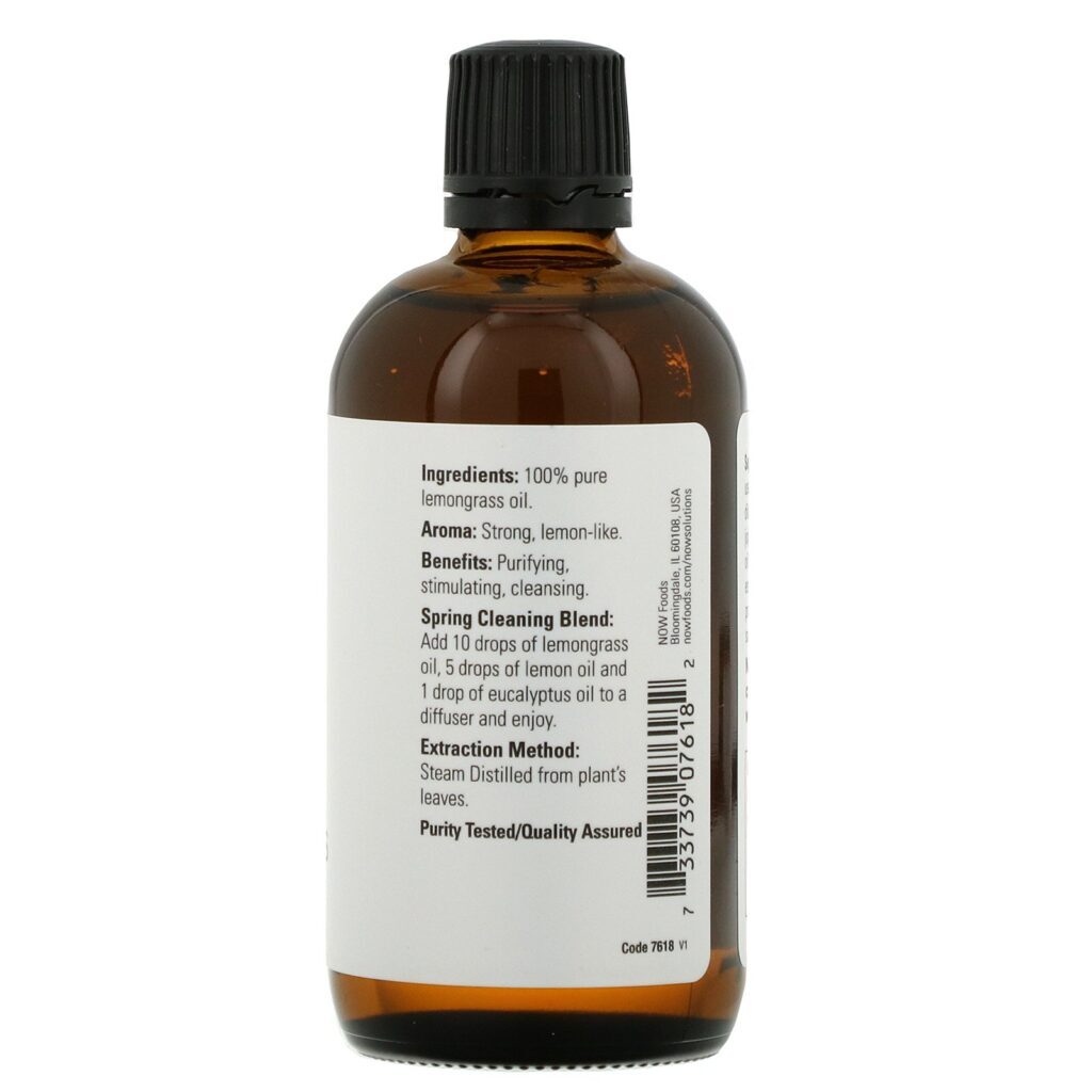 Now Foods, Óleos Essenciais, Capim-limão, 118 ml (4 fl oz) - Imagem 2