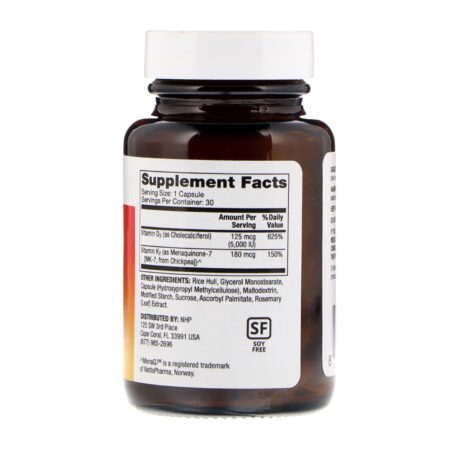 Dr. Mercola, Vitaminas D3 e K2, 30 cápsulas - Image 2