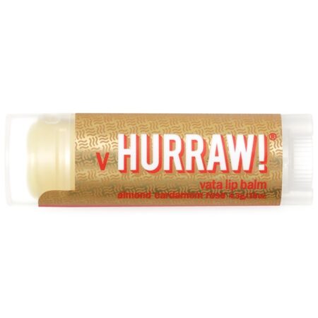 Hurraw! Balm, Vata bálsamo labial, Amêndoa, cardamomo e rosas, 4,3 g